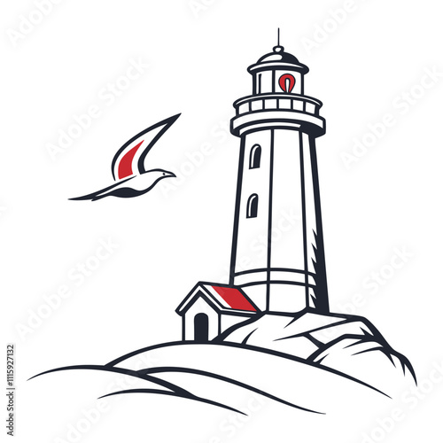 lighthouse on a white background