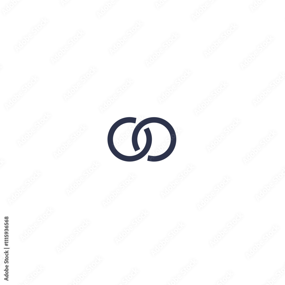 Obraz premium Two interlocking circles symbolizing connection and unity.