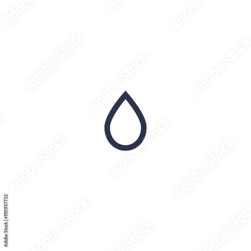 Minimalist water droplet icon symbolizing purity and simplicity.
