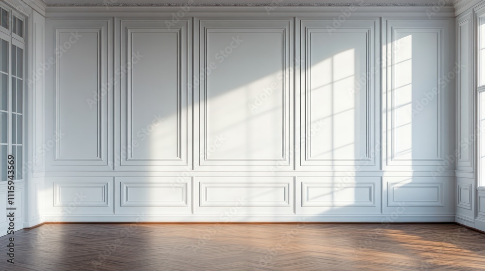 Fototapeta premium Elegant White Room with Sunlight