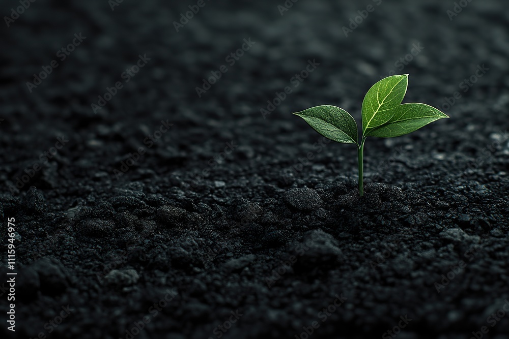 young sprout in the ground. seedling young sprout in the ground. seedling