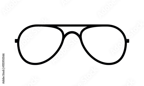 Avaitors glasses sign. Black thin line icon on white background.