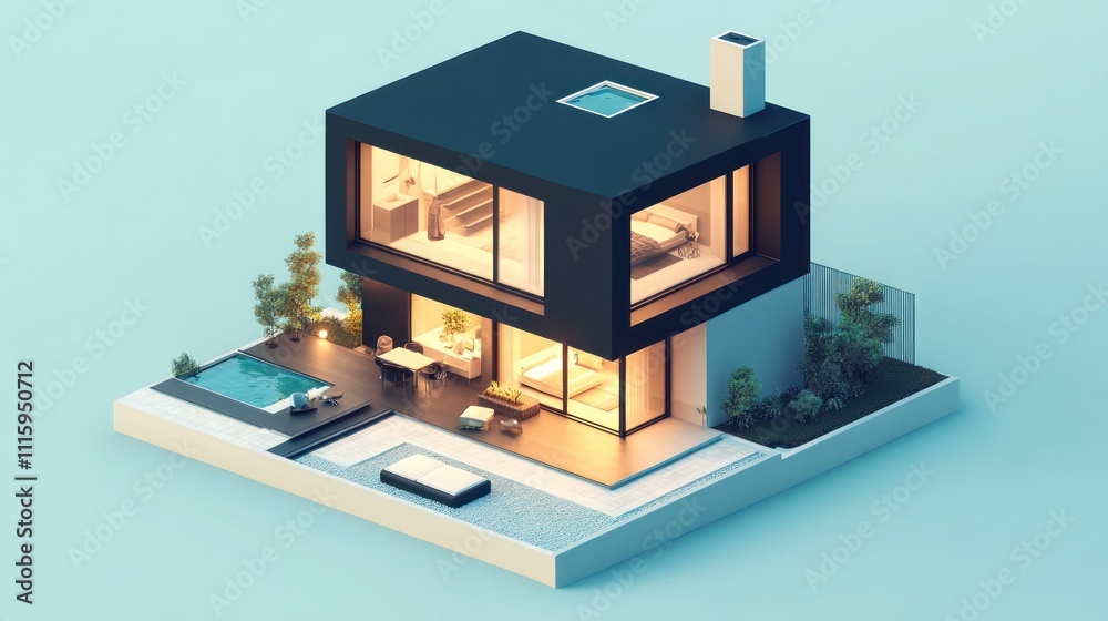 custom made wallpaper toronto digitalModern Two Story House with Pool and Landscaping