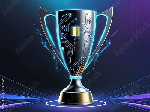 Futuristic Circuitry Trophy Design Award Winning
