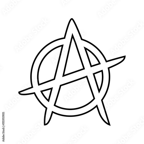 anarchy subculture style punk line icon vector. anarchy subculture style punk sign. isolated contour symbol black illustration