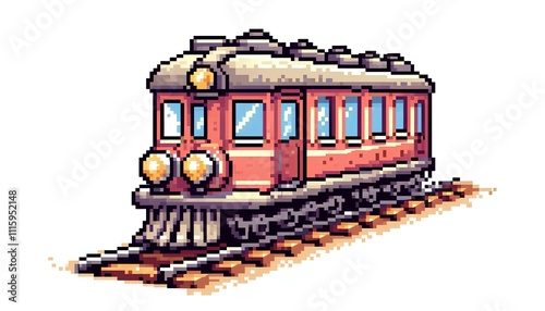 Cartoon Train Pixel Art photo