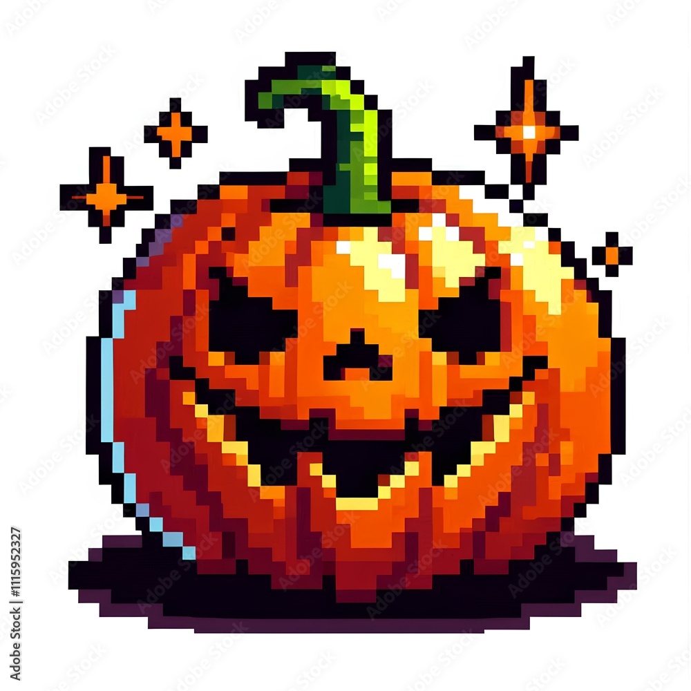 Cute Pixel Art Pumpkin for Halloween Cute Pixel Art Pumpkin for Halloween