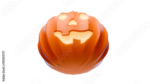 Pumpkin head illustration. 3d render. PNG with alpha in high resolution. Halloween ilustrations.