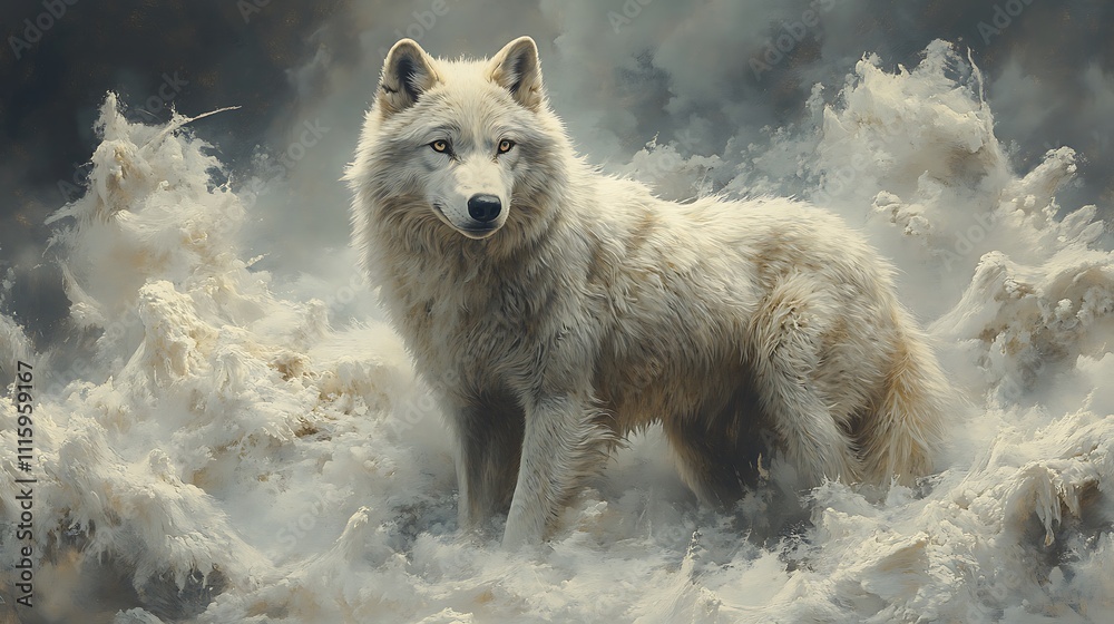 Obraz premium Hand drawn wolf running pencil sketch wallpaper images showcasing intricate natural movement
