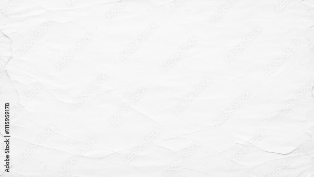 Obraz premium Clean white paper, wrinkled, abstract background. White crumpled paper texture background seamless pattern. White crumpled paper, recycle paper texture, copy space for text.