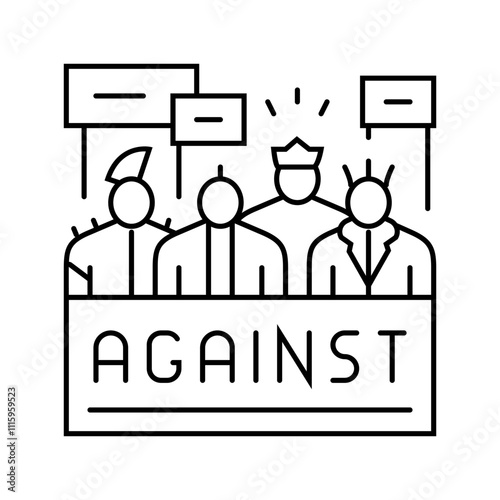 punk activism subculture style line icon vector. punk activism subculture style sign. isolated contour symbol black illustration