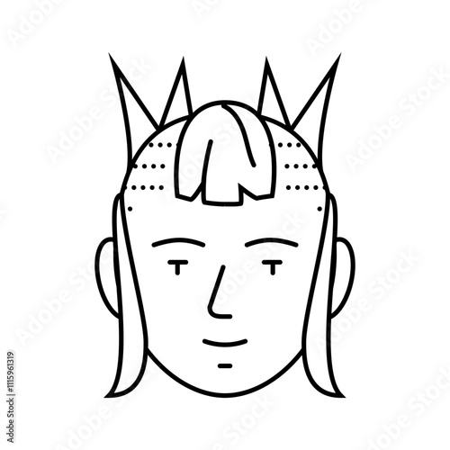 man punk subculture style line icon vector. man punk subculture style sign. isolated contour symbol black illustration