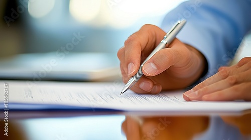 Signing a Contract or Document in the Workplace photo