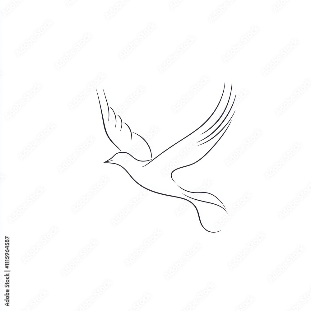 Here's a and keyword list suitable for stock photo submission.. Elegant line art drawing of a bird in flight. Here's a and keyword list suitable for stock photo submission.. Elegant line art drawing of a bird in flight.