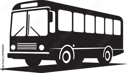 Modern bus silhouette vector collection. black white bus icon