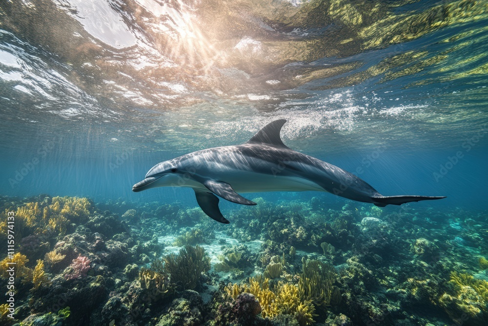 Naklejka premium ITALIA-ACQUARIO-GENOVA. Beautiful simple AI generated image