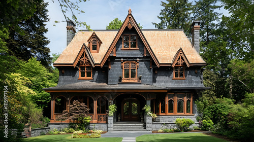 Shingle Style Water View Home with Copper Accents, Watch Hill Estate photo