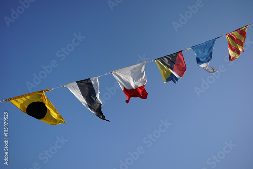Maritime Signal Flags in a Ship