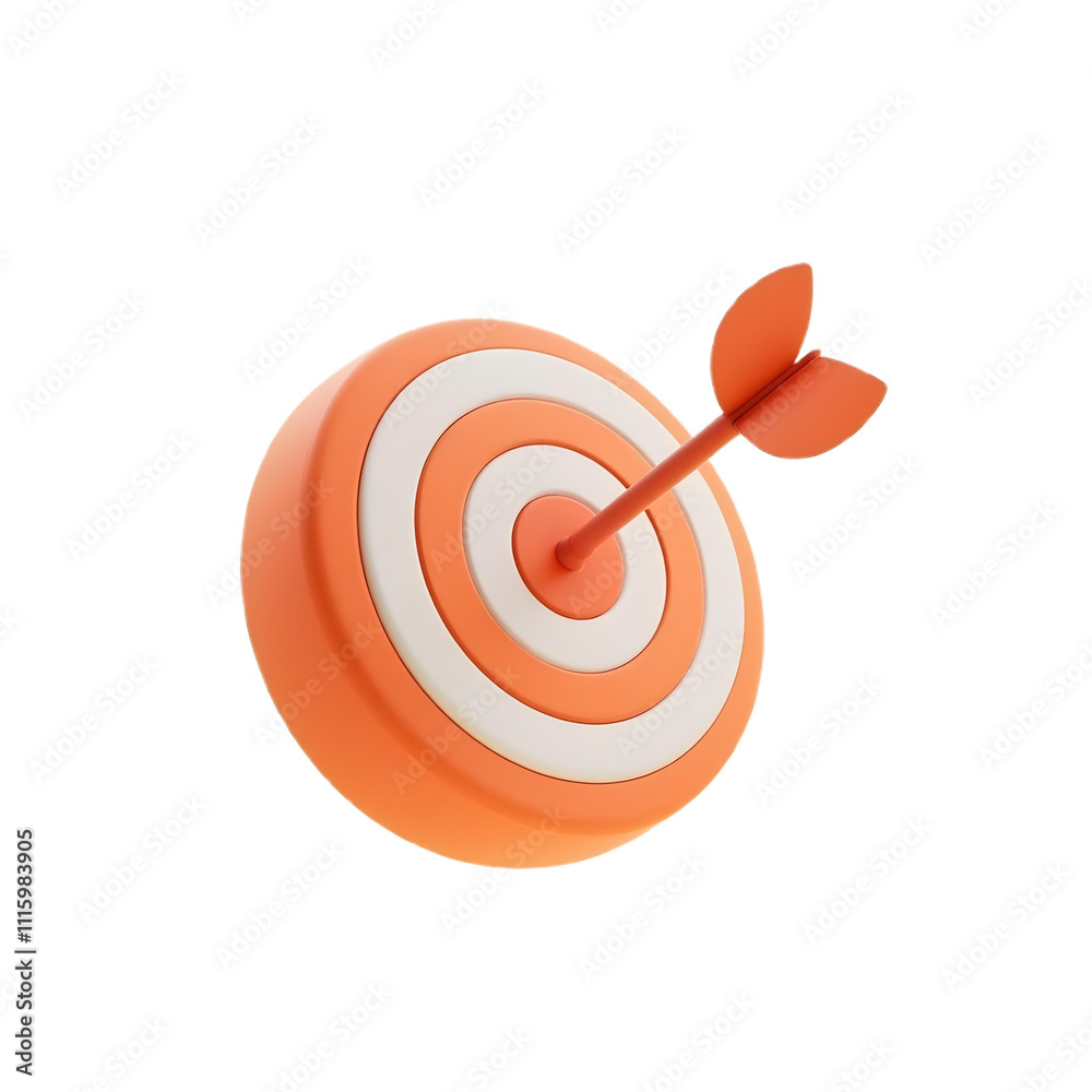 Dart arrow hit the center of target. Business finance target, goal of success, target achievement concept. 3d vector icon. Cartoon minimal style. PNG background Dart arrow hit the center of target. Business finance target, goal of success, target achievement concept. 3d vector icon. Cartoon minimal style. PNG background