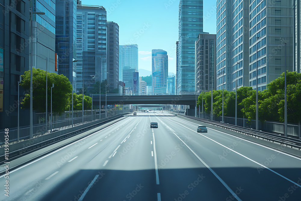 Obraz premium Urban Highway, Modern Cityscape