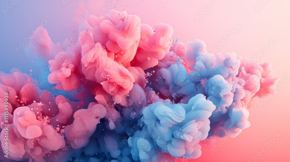 Obraz premium Abstract pink and blue smoke clouds in motion
