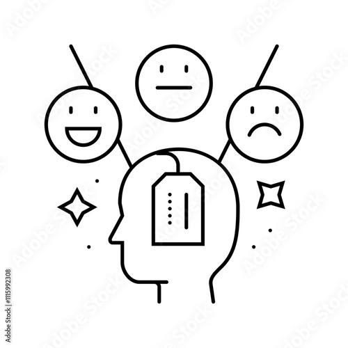 attitude consumer behavior line icon vector. attitude consumer behavior sign. isolated contour symbol black illustration