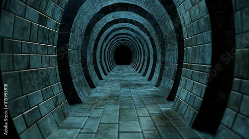 An Endless Labyrinth of Reflective Mirrors Creating a Surreal Tunnel Experience