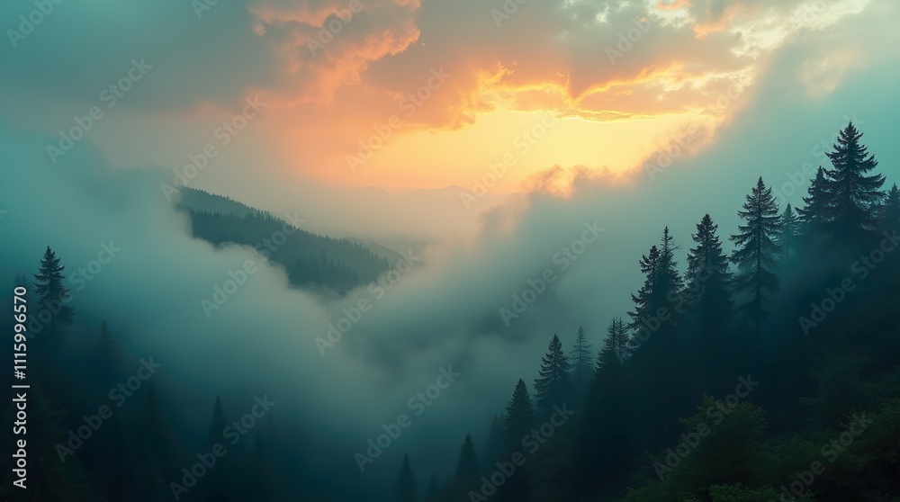 Whispers in the Mist: A Fir Forest Captured in a Vintage Retro Aesthetic, Showcasing the Mystical Fog-Kissed Beauty of Nature Whispers in the Mist: A Fir Forest Captured in a Vintage Retro Aesthetic, Showcasing the Mystical Fog-Kissed Beauty of Nature