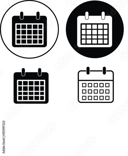 Calendar icon set. calendar planner icons for app, website, ui. reminder organizer event signs. business plan schedule. Calendar vector icons
