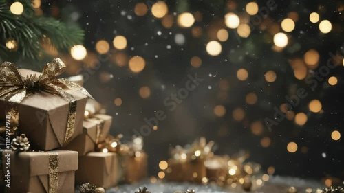 Christmas Gift Under Snowfall
