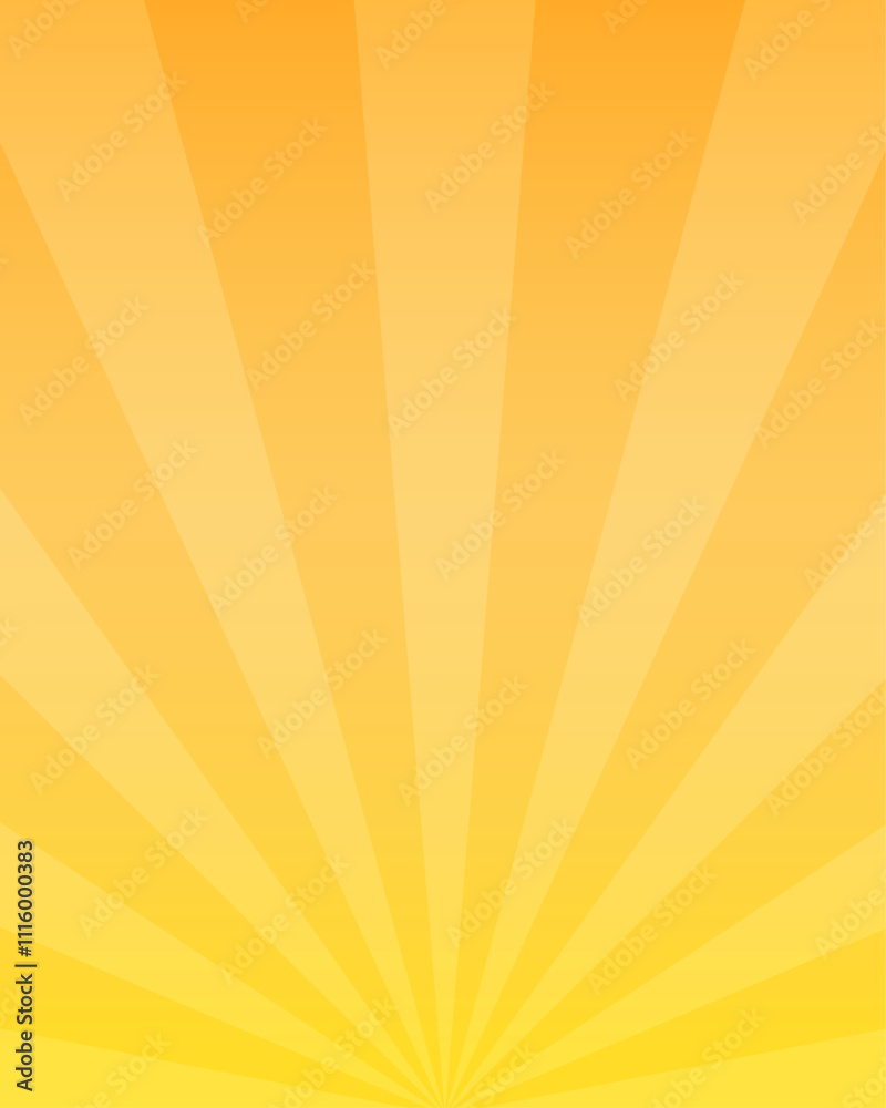 Obraz premium 黄色の放射線状の光の背景 - セールやプロモーションの縦長サイズのバナーのテンプレート素材 - 4:5