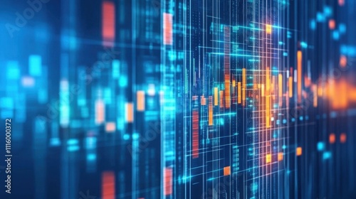 Wallpaper Mural Futuristic Financial Data Analytics and Stock Market Trends Torontodigital.ca