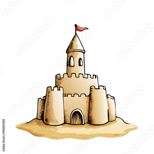 sand castle vector illustration (4)