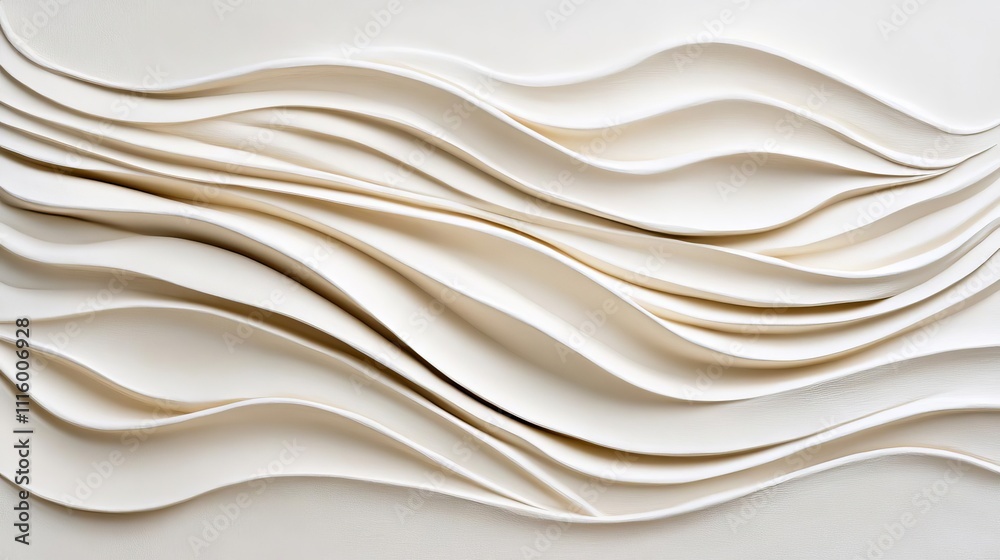 Obraz premium Abstract plaster art piece with flowing lines and rhythmic patterns