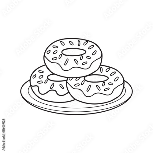 donut outline vector art, Doughnut outline icon