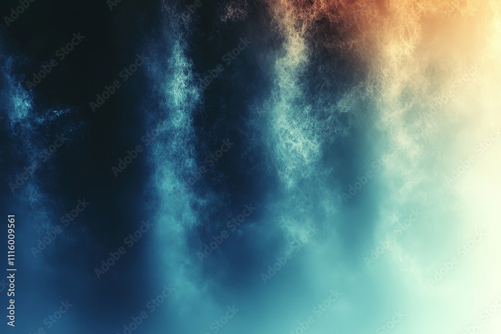 Fototapeta premium Green blue grainy gradient background teal turquoise glowing noise texture poster backdrop design.