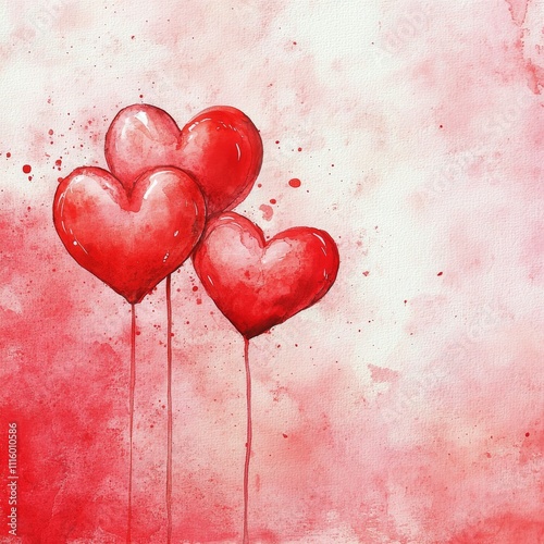 Colorful hearts on a soft pink background for romantic occasions and celebrat...