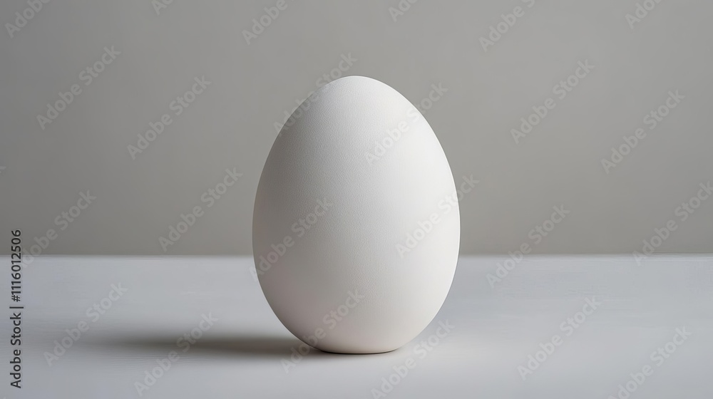 Minimalist plaster egg sculpture with a smooth, polished finish Minimalist plaster egg sculpture with a smooth, polished finish