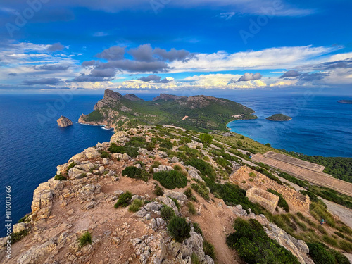formentor cape on mallorca island in beautiful colors in the evening sunset