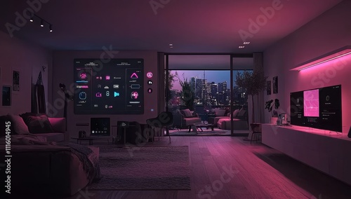 This is a smart home example based on generative AI. A modern two-story house designed with Wi-Fi connectivity and smart appliances.