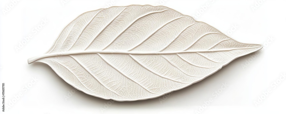 Obraz premium Plaster leaf sculpture with fine veins and intricate detailing