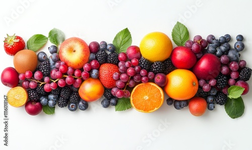 Colorful fruits and berries meticulously placed to form a double helix, symbolizing the DNA structure, representing the innovative field of nutrigenomics