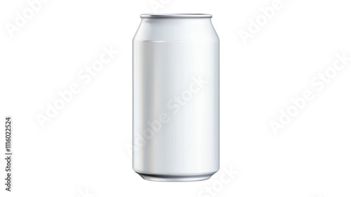 Blank Aluminum Can Mockup: A pristine, blank aluminum can mockup, perfect for showcasing your brand or design. Its clean, minimalist aesthetic provides a versatile canvas for your creative vision. 