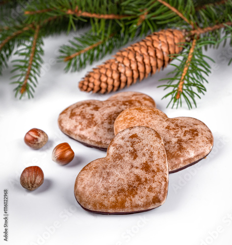christmas gingerbread cookies and decorations