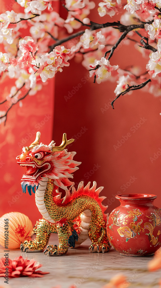 custom made wallpaper toronto digitalelegant marble Chinese lunar new year background traditional clay pot