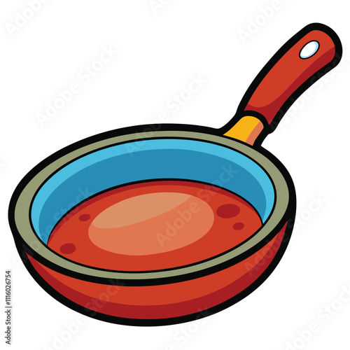 frying pan clipart cartoon style vector