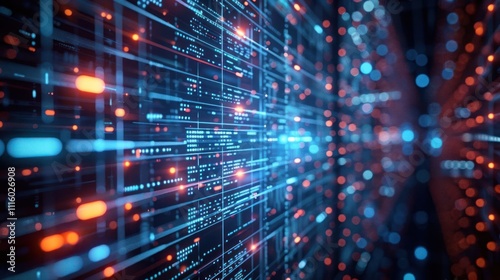 Wallpaper Mural Abstract digital data visualization with glowing lines and nodes. Torontodigital.ca