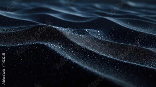 Abstract black sand wave. Generative AI