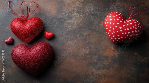 Decorative heart shaped candies arranged on pink background for celebration o...