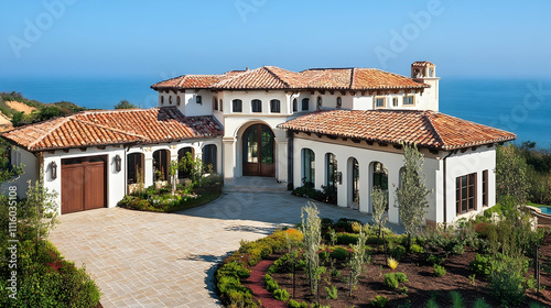 Mediterranean Revival Home with Olive Grove and Sea Views, Montecito Estate photo